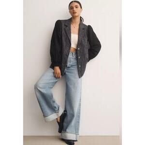 Anthropologie Maeve Mixed Media Relaxed Jacket Size 4